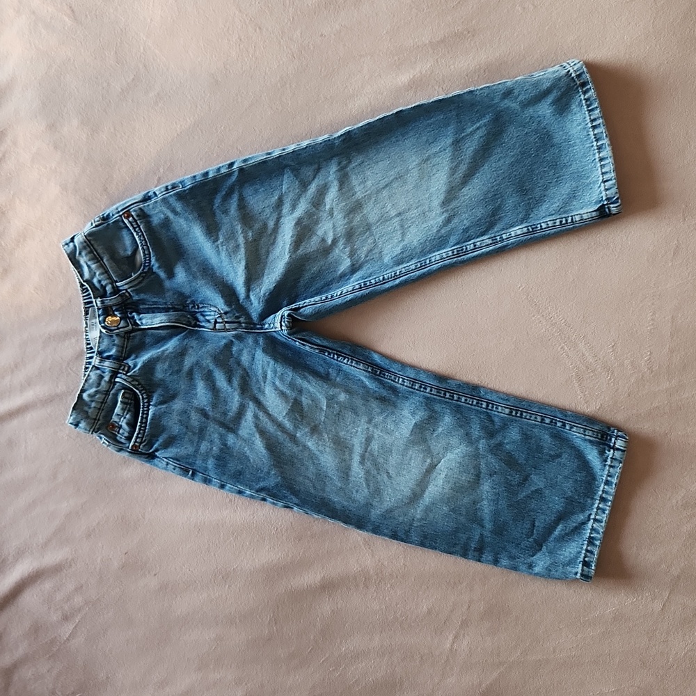 Zara girls wide legged cropped jeans